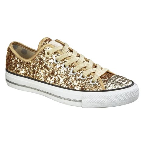 gold casual sneakers for women.